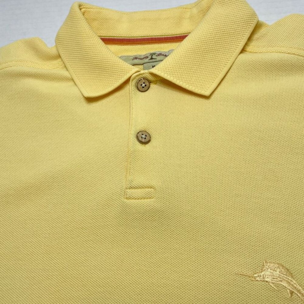 Tommy Bahama Men's Polo Shirt - Yellow - Size M - GUC